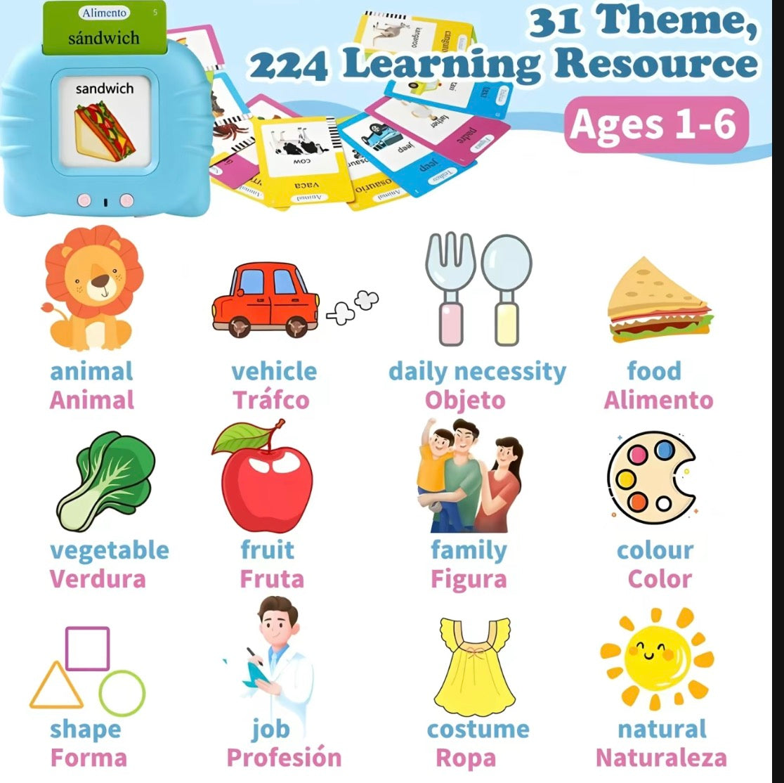 English&Spanish Talking Flash Cards
Learning Device for Toddlers